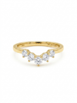 14K YELLOW GOLD DIAMOND CHEVRON RING