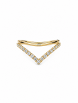 14K YELLOW GOLD DIAMOND CHEVRON RING