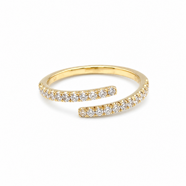 14K YELLOW GOLD DIAMOND BY PASS RING