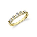 14K YELLOW GOLD DIAMOND PEAR DOUBLE RING
