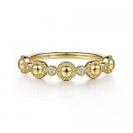 14K YELLOW GOLD .06CTW DIAMOND BUJUKAN STATION RING