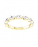 14K Yellow Gold .75Ctw Marquise Diamond Stackable Band