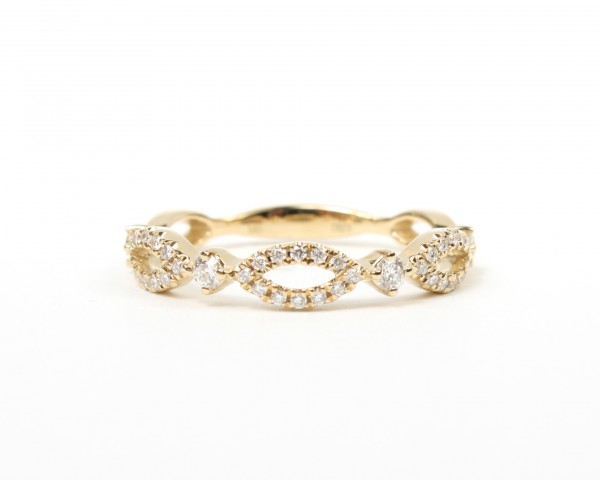 14K Yellow Gold .25Ctw Diamond Stackable Ring