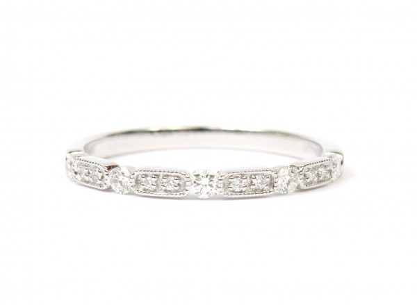 14K WHITE GOLD .17CTW DIAMOND STACKABLE BAND