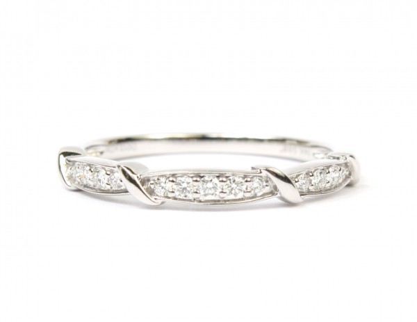 14K WHITE GOLD .13CTW DIAMOND STACKABLE BAND