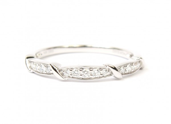14K WHITE GOLD .13CTW DIAMOND STACKABLE BAND