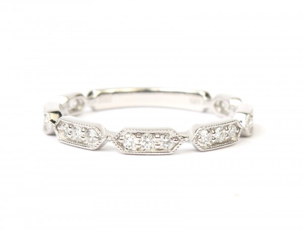 14K WHITE GOLD .22CTW DIAMOND STACKABLE BAND