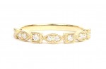 14K YELLOW GOLD DIAMOND STACKABLE BAND WITH ALTERNATING SHAPES