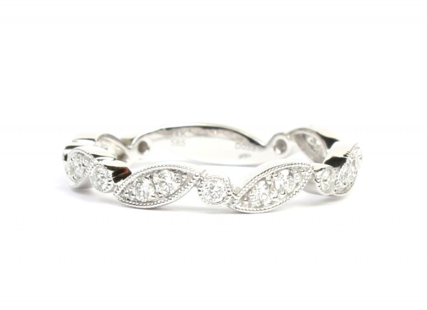 14K WHITE GOLD DIAMOND STACKABLE BAND