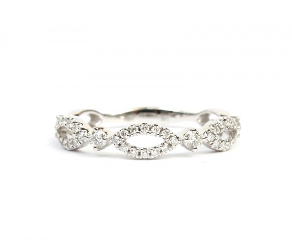 14K WHITE GOLD DIAMOND STACKABLE BAND