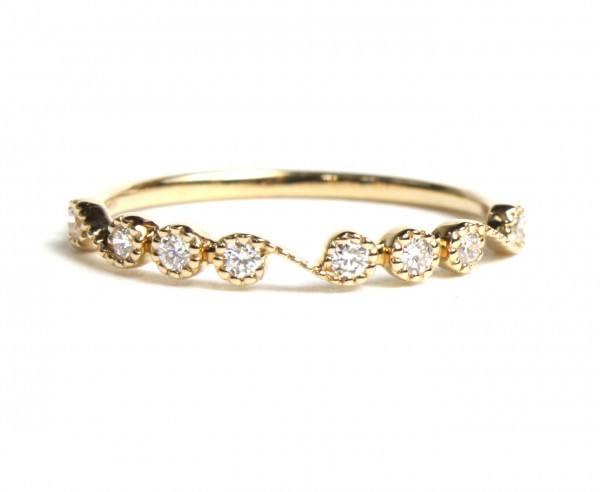 14K YELLOW GOLD DIAMOND STACKABLE BAND