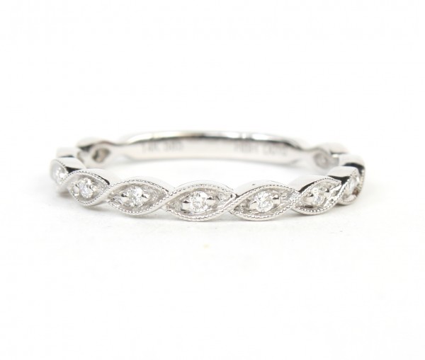 14K WHITE GOLD DIAMOND STACKABLE RING