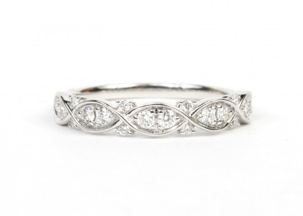 14K WHITE GOLD DIAMOND STACKABLE BAND