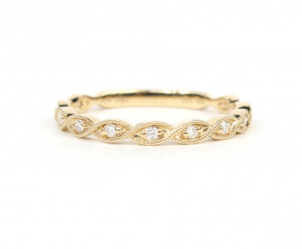 14K YELLOW GOLD DIAMOND STACKABLE BAND