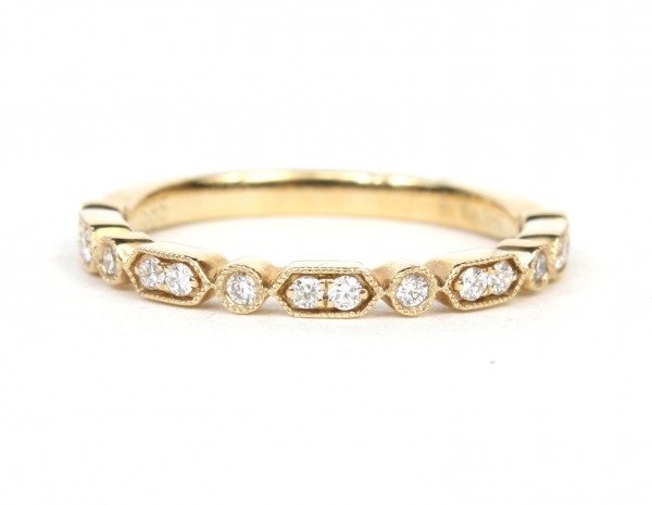 14K YELLOW GOLD DIAMOND STACKABLE BAND
