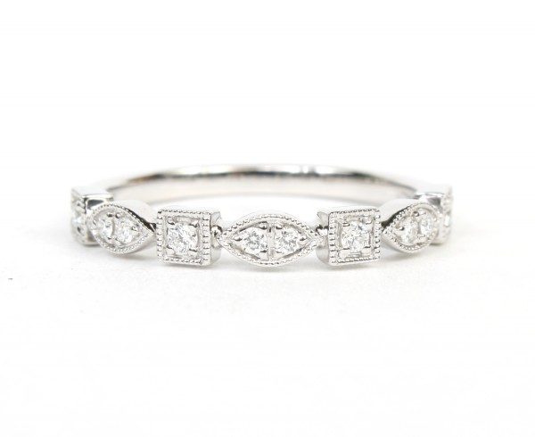 14K WHITE GOLD DIAMOND STACKABLE BAND