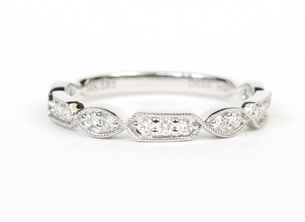 14K WHITE GOLD DIAMOND STACKABLE RING