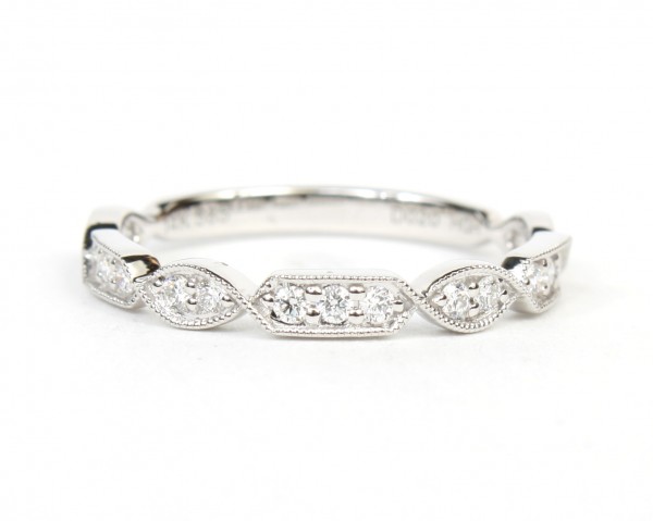 14K WHITE GOLD DIAMOND STACKABLE RING