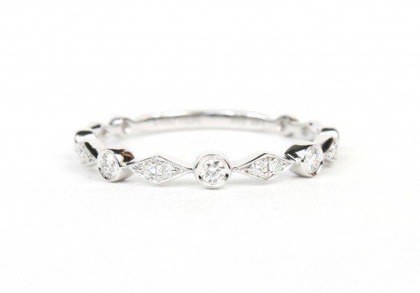 14K WHITE GOLD DIAMOND STACKABLE BAND