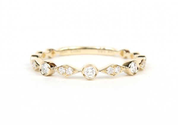 14K YELLOW GOLD DIAMOND STACKABLE BAND