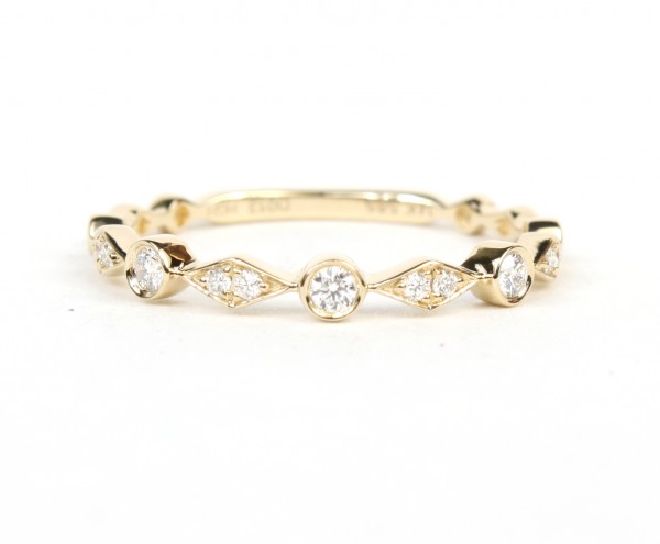 14K YELLOW GOLD DIAMOND STACKABLE BAND