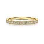 14K YELLOW GOLD DIAMOND PAVE ETERNITY STACKABLE RING .16ctw