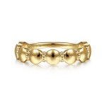 14K YELLOW GOLD ROUND STATION STACKABLE RING