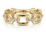 14K YELLOW GOLD .10CTW DIAMOND  LINK STACKABLE BAND