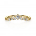 14K YELLOW GOLD PRINCESS & ROUND DIAMOND ANNIVERSARY BAND