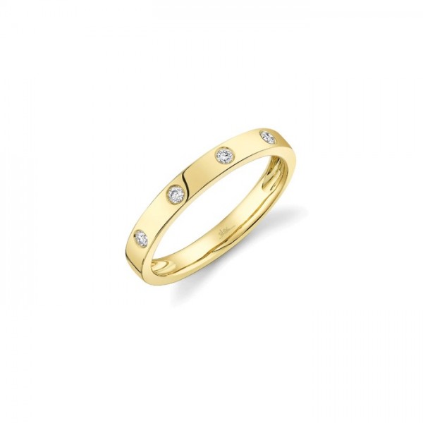 14K YELLOW GOLD FLUSH SET DIAMOND BAND .09CTW