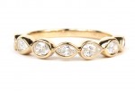 14K YELLOW GOLD BAND WITH OVAL, PEAR & MARQUISE BEZEL SET DIAMONDS