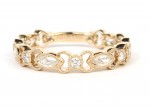 14K YELLOW GOLD MARQUISE AND ROUND DIAMOND STACKABLE BAND