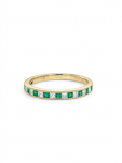 14K YELLOW GOLD EMERALD AND DIAMOND STACKABLE BAND