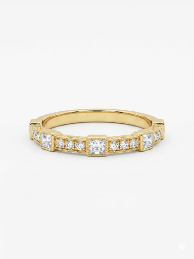 18K YELLOW GOLD DIAMOND STACKABLE BAND