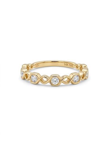 14K YELLOW GOLD DIAMOND STACKABLE BAND