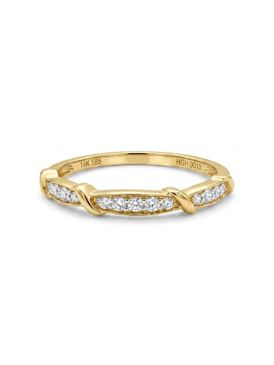 14K YELLOW GOLD DIAMOND STACKABLE BAND