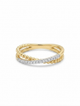 14K TWO TONE DIAMOND BAND