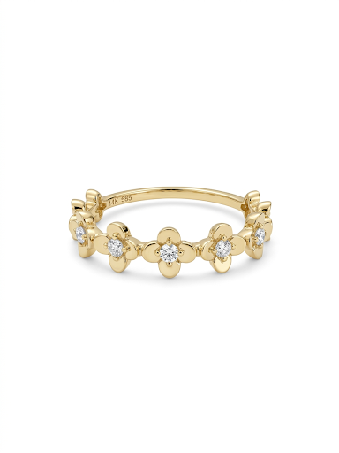 14K YELLOW GOLD DIAMOND STACKABLE BAND