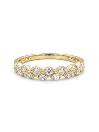 14K YELLOW GOLD DIAMOND STACKABLE BAND
