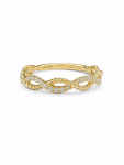 14K YELLOW GOLD DIAMOND TWISTED BAND