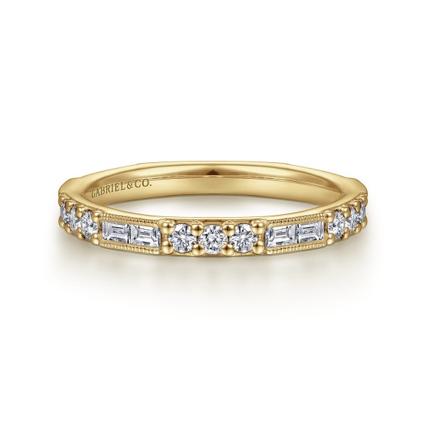 14K YELLOW GOLD DIAMOND STACKABLE BAND