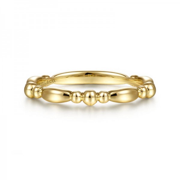 14K YELLOW GOLD BUJUKAN BEAD STACKABLE BAND