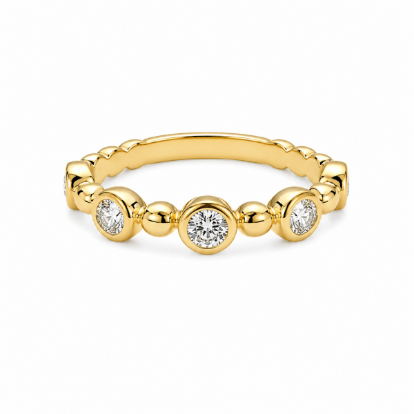 14K YELLOW GOLD DIAMOND STACKABLE BAND