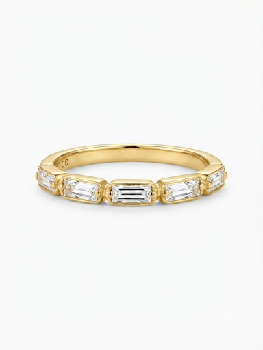 14K YELLOW GOLD BAGUETTE DIAMOND STACKABLE BAND