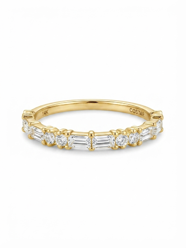 14K YELLOW GOLD DIAMOND STACKABLE BAND
