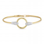 14K Yellow Gold Diamond Wire Bracelet
