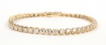 14K YELLOW GOLD DIAMOND TENNIS BRACELET