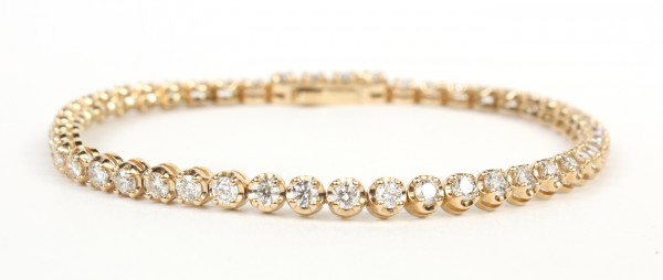 14K YELLOW GOLD DIAMOND TENNIS BRACELET