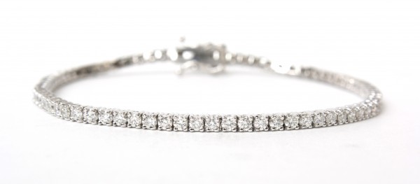 14K WHITE GOLD DIAMOND TENNIS BRACELET 2.55CTW