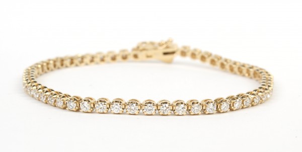 14K YELLOW GOLD DIAMOND TENNIS BRACELET